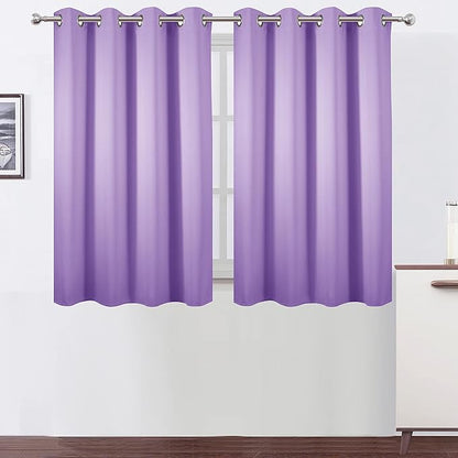 LEMOMO Lavender Blackout Curtains 52 x 54 Inch Length/Set of 2 Curtain Panels/Thermal Insulated Room Darkening Blackout Curtains for Bedroom