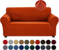 Joccun Stretch Loveseat Couch Cover, 1-Piece Sofa Cover for 2 Cushion Couch Spandex Jacquard Washable Furniture Protector Cover for Living Room,Kids,Pets（Loveseat,Pureed Pumpkin）