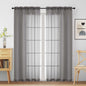 Grey Sheer Curtains for Window 72 inches Long 2 Panels Set, Soft Airy Modern Light Filtering Sheer Curtains for Living Room Bedroom, Dual Rod Pocket Solid Window Drapes, 2x42Wx72L inches