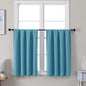 Simplebrand Ava Turquoise Short 36 Inches Blackout Curtain 2 Panels Set, Half Window Rod Pocket Privacy Curtain Tiers for Kitchen, Curtains Blackout for Bathroom Shades, W40 x L36 Inch, Turquoise