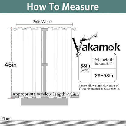 Yakamok Blackout Curtains Room Darkening Thermal Insulated Window Panels,Solid Grommet Top Drapes for Bedroom/Living Room(38x45 Inch, Stone Blue, 2 Panels)