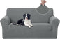 U-NICE HOME Oversized Stretch Loveseat Couch Cover Sofa Covers Washable Sofa Slipcover Furniture Protector for 2 Cushion Couch Sofa Pet Friendly, Grey