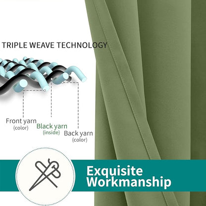 BGment Room Darkening Curtains 84 Inches Long - Grommet Thermal Insulated Drapes Window Treatment Curtains for Bedroom, 2 Panels, 70 x 84 Inch, Grass Green