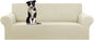 KEKUOU Stretch Oversized Sofa Slipcover 1 Piece Couch Sofa Cover (94"-110") Furniture Protector 4 Seater Sofa with Elastic Bottom for Kids,Pet.Jacquard Checked Pattern Fabric(X Large,Beige)