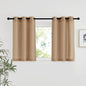 NICETOWN Camel Linen Kitchen Window Curtains Over Sink, Grommet Thick Linen Camel Short Window Treatments Privacy Assured with Light Filtering for Bedroom/Bathroom, W34 x L36, 2 Panels