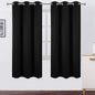 LEMOMO Black Thermal Blackout Curtains/42 x 72 Inch/Set of 2 Panels Room Darkening Curtains for Bedroom