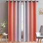 Yakamok Light Blocking Ombre Curtains, Greyish White and Coral Gradient Color Curtains with Grommet,Room Darkening Window Drapes for Bedroom (52x84 Inch, 2 Panels)