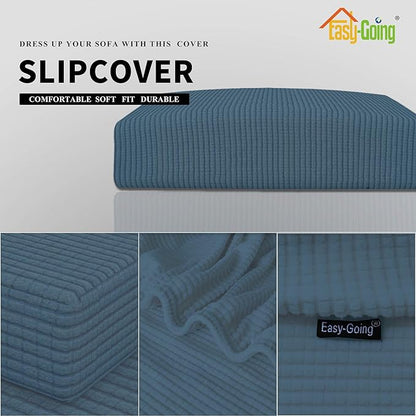 Easy-Going Stretch Loveseat Cushion Cover Sofa Cushion Furniture Protector Sofa Seat Sofa Slipcover Sofa Cover Soft Flexibility with Elastic Bottom(Loveseat Cushion, Bluestone)