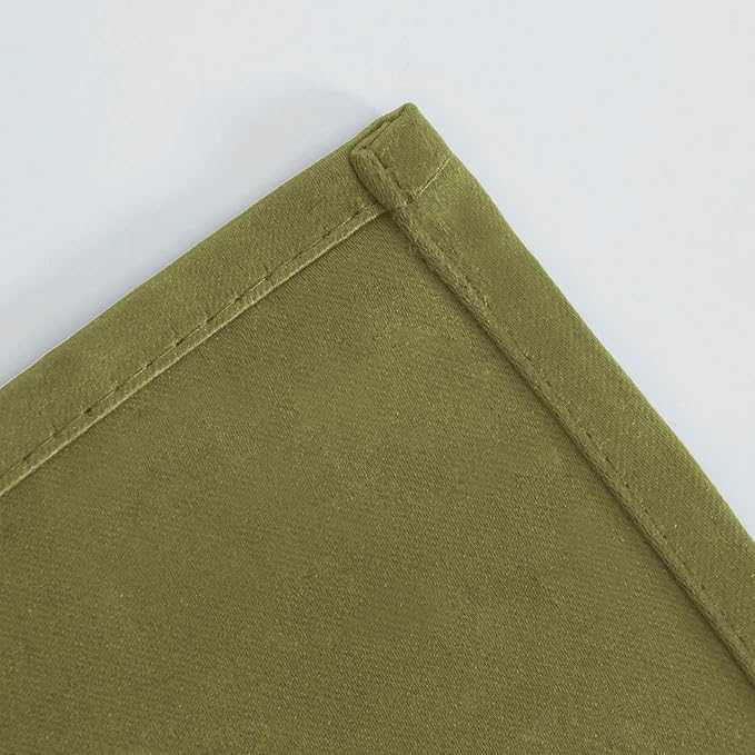 LEMOMO Blackout Curtains 52 x 90 Inch Long Olive Green Curtains Set of 2 Panels Room Darkening Curtains for Bedroom and Living Room