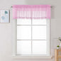 Chyhomenyc Pink Sheer Valances for Windows - Light Filtering Small Kitchen Curtains, Rod Pocket Short Top Window Treatment Decor for Living Room Bathroom Basement, 42Wx16L inches, 2 Panels