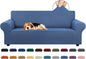 KEKUOU Stretch Sofa Cover Slipcover ，Couch Covers for 3 Cushion Couch Sofa pet Friendly (78"-94") Furniture Protector Sofa with Elastic Bottom for Kids,Dog, Jacquard Small Checked(Large,Riverside)