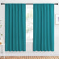 NICETOWN 2 Panels Blackout Curtains, Rod Pocket Window Curtains Room Darkning Drapes for Bedroom/Living Room, Thermal Insulated Solid Draperies for Home Office/Study, 62 by 72-Inch, Peacock Blue