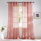 NICETOWN Living Room Coral Pink Sheer Curtains 96 inch Length, Grommet Airy Voile Sheer Drapes Casual Light Filtering Window Treatments for Girls Room, W54 x L96, 2 Panels
