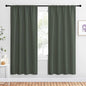 NICETOWN Bedroom Curtains Blackout Draperies - All Season Thermal Insulated Solid Rod Pocket Top Blackout Curtains/Drapes for Kid's Room (Dark Mallard, 1 Pair, 42 x 72 Inch)