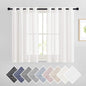 NICETOWN 45 inch Long Rich Linen Curtains Flax Texture, Grommet Top Rustic Drapes Half Window Semi Sheer with Light Filtering for Kitchen/Nursery/Cafe, Ivory, 104" Wide Total 2 Panels