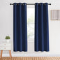 NICETOWN Blackout Curtain Panels 70, Navy, 1 Pair, 34 inch, Window Treatment Energy Saving Thermal Insulated Solid Grommet Blackout Drapes for Living Room