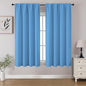 CUCRAF Light Blue Blackout Curtains 45 inch Length 2 Panels Set, Rod Pocket Room Darkening Drapes for Bedroom Living Room, Insulated Thermal Light Blocking Window Curtain (W52 x L45 Inch)