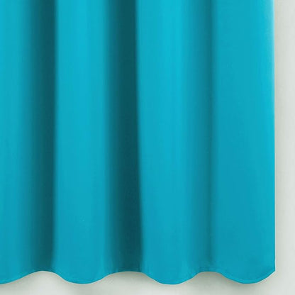 LEMOMO Teal Blackout Curtains 40 x 63 Inch Length/Set of 2 Curtain Panels/Thermal Insulated Room Darkening Blackout Curtains for Bedroom