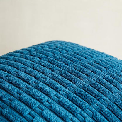 Fancy Homi 4 Packs Teal Lumbar Decorative Throw Pillow Covers 12x20 Inch for Living Room Couch Bed Sofa, Farmhouse Boho Home Decor, Soft Striped Corduroy Rectangle Cushion Case 30x50 cm