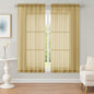 OWENIE Sheer Gold Curtains, Sheer Curtains 63 inch Length 2 Panels Set, Rod Pocket Voile Fimly Sheer Drapes for Living Room Bedroom, 2pcs, Gold, Each 59" W x 63" L