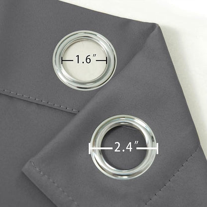 LEMOMO Blackout Curtains 66 x 72 Inch Long Frost Grey Curtains Set of 2 Panels Room Darkening Curtains for Bedroom and Living Room