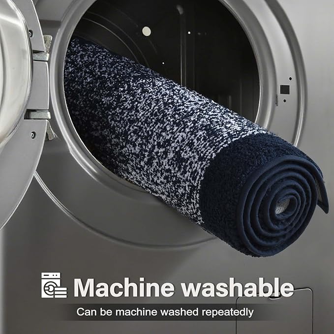48x24 Long Bathroom Rugs Washable Non Slip, Dark Blue Bath Mat for Bathroom Floor Tub, Soft Absorbent Quick Dry Mats for Shower,Bathtub,Home Decor