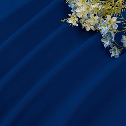 CUCRAF Royal Blue Blackout Curtains 54 inch Length 2 Panels Set, Rod Pocket Room Darkening Drapes for Bedroom Living Room, Insulated Thermal Light Blocking Window Curtain (W52 x L54 Inch)