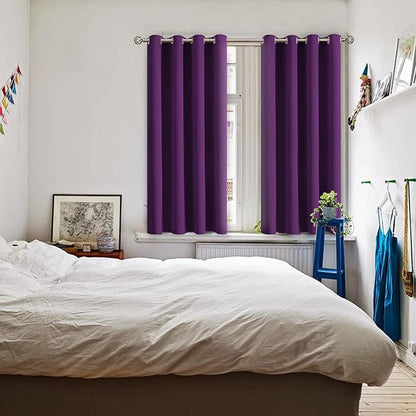 BGment Blackout Curtains - Grommet Thermal Insulated Room Darkening Bedroom and Living Room Curtain, Set of 2 Panels (52 x 45 Inch, Royal Purple)