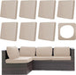 8Pcs Outdoor Cushion Covers, Patio Cushion Covers,Stretch Elastic Slipcovers, Replacement Washable & Reusable Furniture Protector for Patio Couch (Beige,Cover Only)