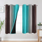 Estelar Textiler Brown and Teal Ombre Blackout Curtains 45 Inch Length 2 Panels, Full Room Darkening Gradient Drapes for Kitchen, Thermal Insulated Grommet Short Curtains for Bathroom, 42Wx45L