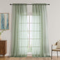 OVZME Sage Green Bedroom Curtains 96 Length for Farmhouse, 59 Inch Extra Wide Light Filtering Voile Drapes Light Airy Window Decor for Patio Door Living Room Bedroom Dining, 59Wx96L Inches