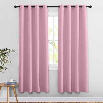 NICETOWN Crystal Pink Doorway Curtains Elegant & Luxury for Bedroom, Grommet Window Treatment Thermal Insulated Privacy Door Curtains for Living Room, Set of 2, W52 x L78