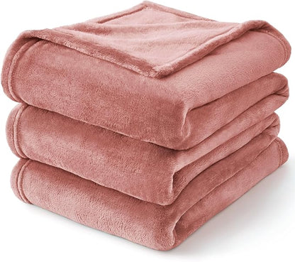 BEDELITE Fleece Blanket Twin Size Dusty Pink Throw Blankets for Couch & Bed, Luxury Plush Cozy Fuzzy Blanket 60x80 inches, Super Soft Warm Lightweight Throw Blanket for Travel Camping