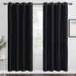 NICETOWN Blackout Curtains Panels for Bedroom, 2 Panels, 52 x 70 Inch, Black, 3 Pass Microfiber Noise Reducing Thermal Insulated Solid Ring Top Blackout Window Drapes
