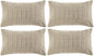 Fancy Homi 4 Packs Taupe Decorative Throw Pillow Covers 12x24 Inch for Living Room Couch Bed, Rustic Modern Farmhouse Boho Home Decor, Soft Plush Corduroy Cute Square Accent Cushion Case 30x60 cm