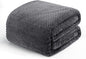 Exclusivo Mezcla Fleece Bed Blanket King Size, Super Soft and Warm Blankets for Couch, Sofa and Bed Waffle Textured, Cozy, Fuzzy and Lightweight (Dark Grey, 90x104 Inches)