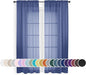 OWENIE Blue Sheer Curtains 72 Inches Long 2 Panels Set, Transparent Light Filtering Sheer Curtain Rod Pocket Clear Drapes for Living Room Bedroom Window Sliding Glass Door, Each 42 x 72 Inch