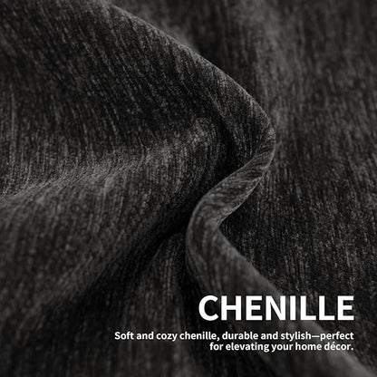 Couch Cover for Dogs, Boho Sofa Covers for 3 Cushion Couch, Chenille Sofa Slipcover for Pets Washable, L-Shape Sectional Couch Cover Soft Throw Blankets with Tassels(91x118,Charcoal Grey)