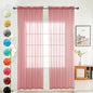 youleyar Solid Sheer Rod Pocket Curtain Voile Draperies 2 Panels White Beige Black Grey Coffee 52 Inch Width 45 Inch Long 1 Pair for Kitchen Bedroom Children Living Room Yard (Blush,52Wｘ45L)