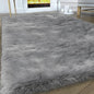 Fluffy Area Rug, Grey Faux Fur Rug for Bedroom 3'x5', Soft Shag Fuzzy Rugs for Living Room, Gray Furry Bedside Nursery Rug Plush Indoor Floor Carpet for Kids Room Teen Dorm,Home Decor Aesthetic