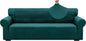 ZNSAYOTX 1 Piece Jacquard Couch Covers for 3 Cushion Couch High Stretch Sofa Cover for Pets Dogs Anti Slip Extra Large Sofa Slipcovers Furniture Protector (X-Large, New Pattern Blackish Green)