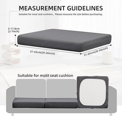 8Pcs Outdoor Cushion Covers, Patio Cushion Covers,Stretch Elastic Slipcovers, Replacement Washable & Reusable Furniture Protector for Patio Couch (Grey,Cover Only)