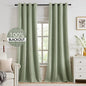 MIULEE Linen Texture Curtains for Bedroom Solid 100% Blackout Thermal Insulated Sage Green Curtains Grommet Room Darkening Drapes for Living Room Nursery 52x120 Inch (2 Panels)