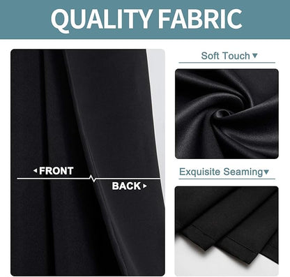 ChrisDowa Grommet Blackout Curtains for Bedroom and Living Room - 2 Panels Set Thermal Insulated Room Darkening Curtains (Black, 38W x 54L)