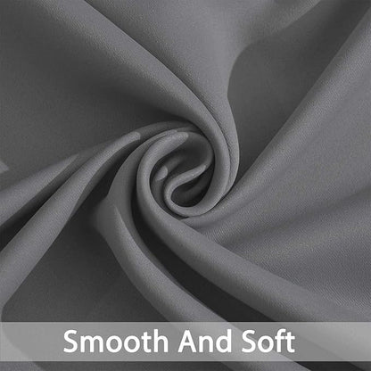 Yakamok Room Darkening Gray Blackout Curtains 84 Inch Long Light Blocking Thermal Insulated Window Treatment Grommet Drapes for Bedroom Living Room, 52W x 84L, Grey Curtains, 2 Panels