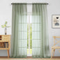 Extra Wide Sage Green Sheer Curtains for Window 96 Inches Long 2 Panels, Elegant Light Filtering Voile Sheer Curtains for Sliding Glass Door, Dual Rod Pocket Window Drapes, 2x59Wx96L Inches