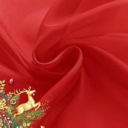 SpaceDresser Basic Rod Pocket Sheer Voile Window Curtain Panels Red 1 Pair 2 Panels 26 Width 40 Inch Long for Kitchen Bedroom Children Living Room Yard（Red，26Wx 40L）