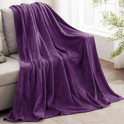 BEDELITE Fleece Blanket Purple Throw Blanket for Couch & Bed, Luxury Plush Cozy Fuzzy Blanket 50" x 70", Super Soft Warm Lightweight Fall Throw Blanket for Travel Camping
