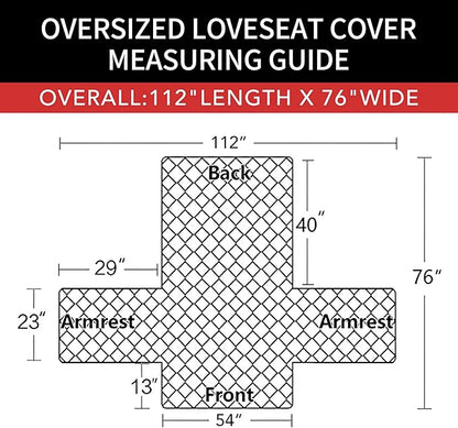 Easy-Going Sofa Slipcover Reversible Loveseat Sofa Cover Couch Cover for 2 Cushion Couch Furniture Protector with Elastic Straps for Pets Kids Dog Cat (Oversized Loveseat, Green/Christmas Red)