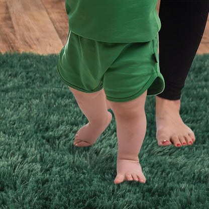 Soft Runner Rugs for Bedroom Hallways, 2x6 Green Fluffy Shag Throw Area Rug Non Slip for Bedside Dorm, Long Shaggy Furry Carpet for Nursery Living Room